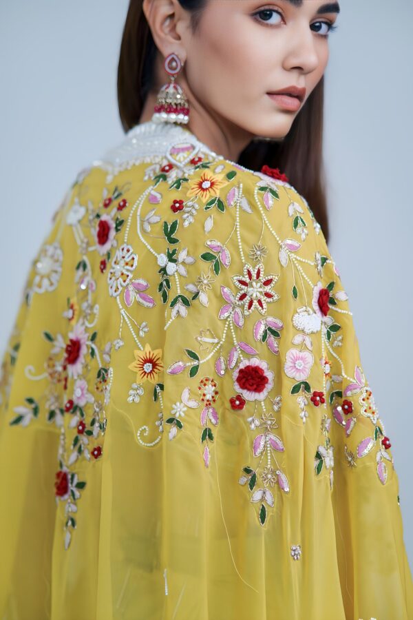Sunshine Glam Indo Western Lehenga with Intricate Embroidered Cape Set