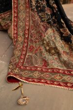 Black Achkan Style Pakistani Suit With Digital Prints