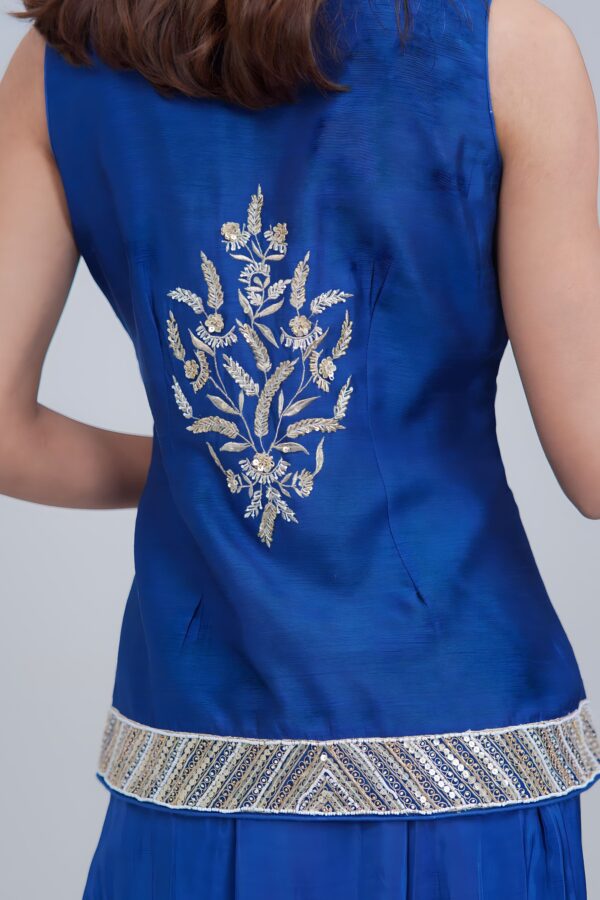 Radiant Indo Western Elegance in Fluorescent Hues with Sequin Detailing and Graceful Dupatta