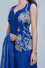 Radiant Indo Western Elegance in Fluorescent Hues with Sequin Detailing and Graceful Dupatta