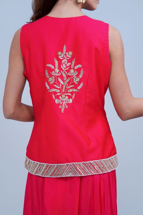 Radiant Indo Western Elegance in Fluorescent Hues with Sequin Detailing and Graceful Dupatta
