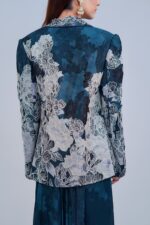 Elegant Floral Indo Western Set with Sleek Blazer Style