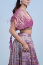 Sparkling Elegance Glass Tissue Indowestern Lehenga Choli for the Modern Girl