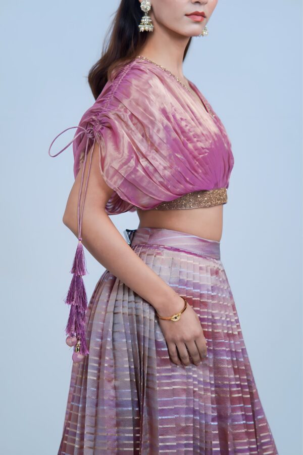 Sparkling Elegance Glass Tissue Indowestern Lehenga Choli for the Modern Girl