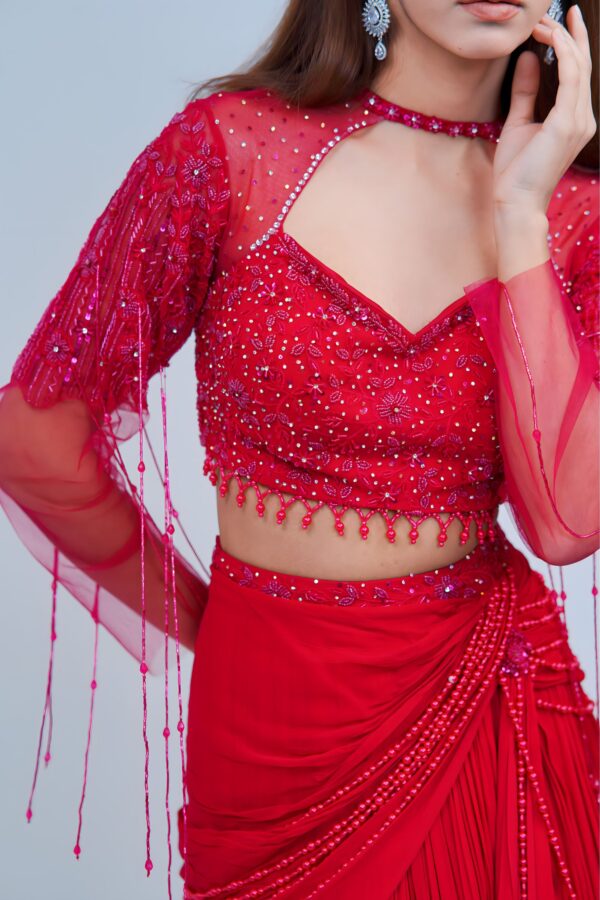Scarlet Dream Indo Western Lehenga