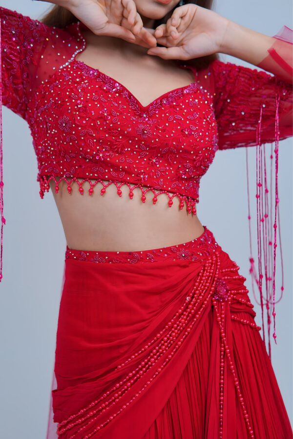 Scarlet Dream Indo Western Lehenga