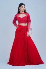 Scarlet Dream Indo Western Lehenga