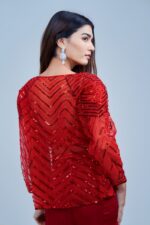 Stunning Red Indo Western Blazer Set with Elegant Detailing