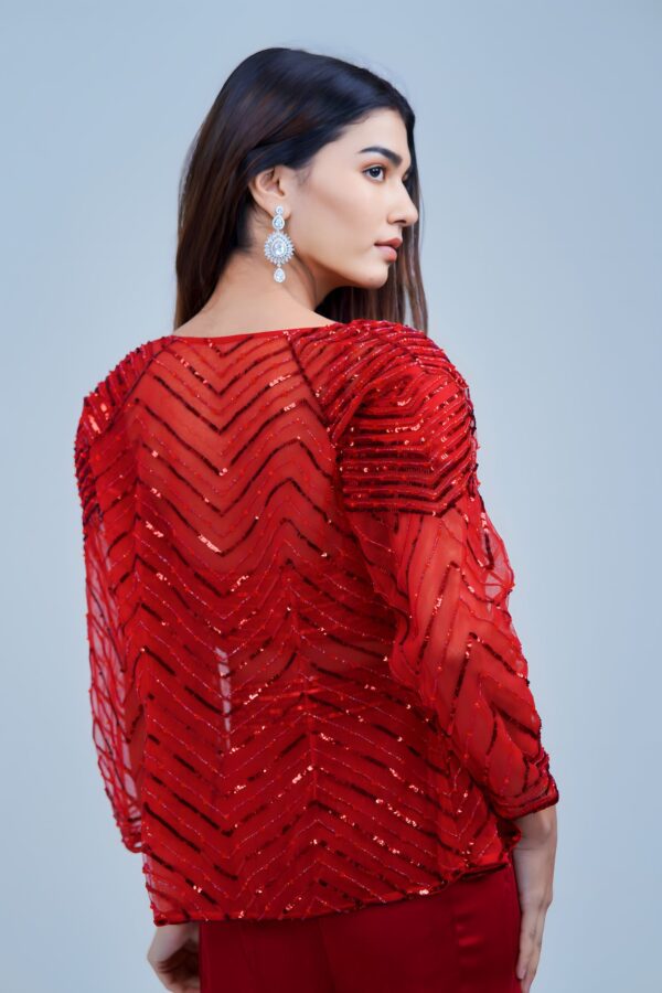 Stunning Red Indo Western Blazer Set with Elegant Detailing