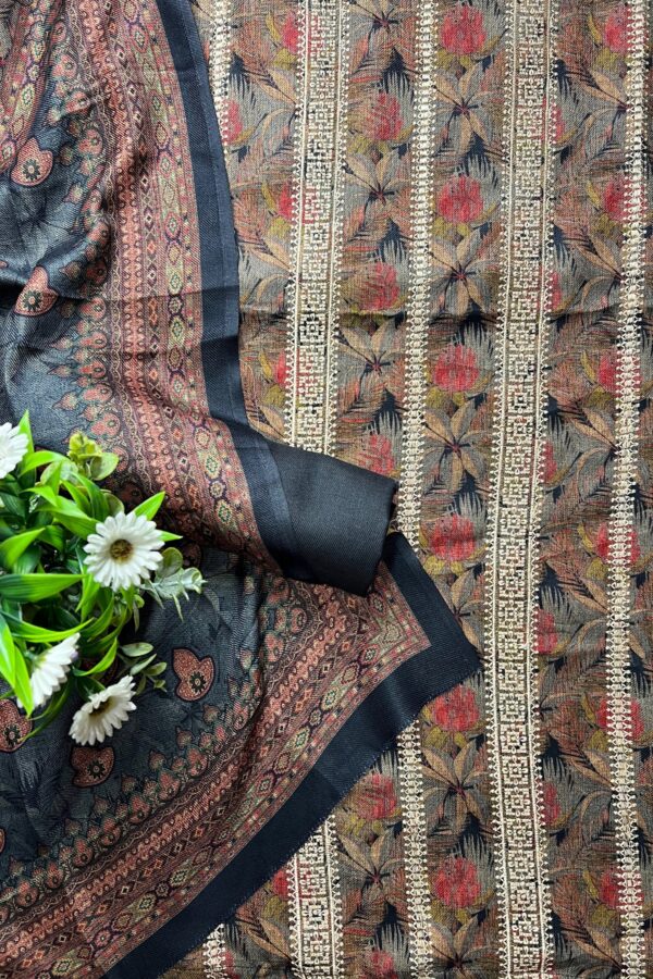 Resham Highlight Pashmina Floral Print With Shawl