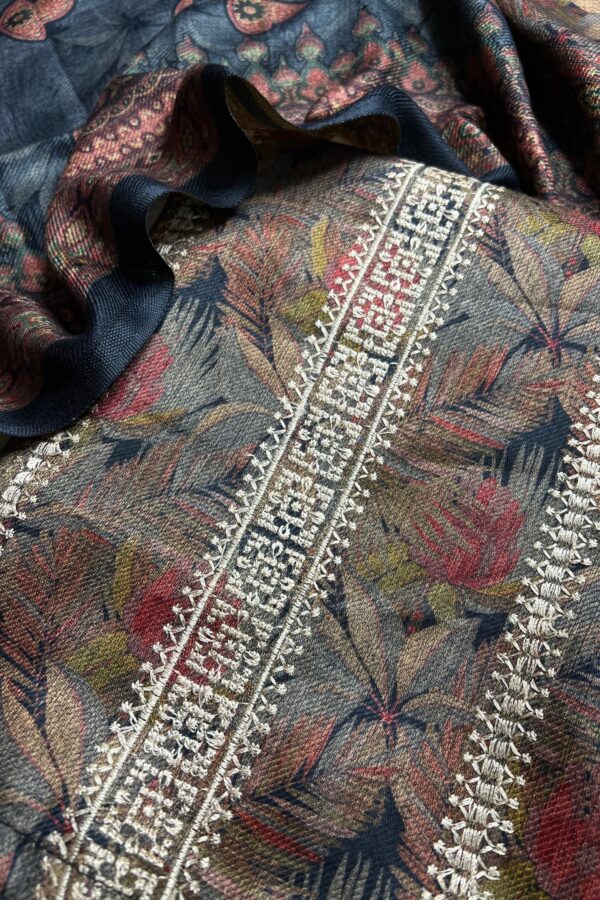 Resham Highlight Pashmina Floral Print With Shawl