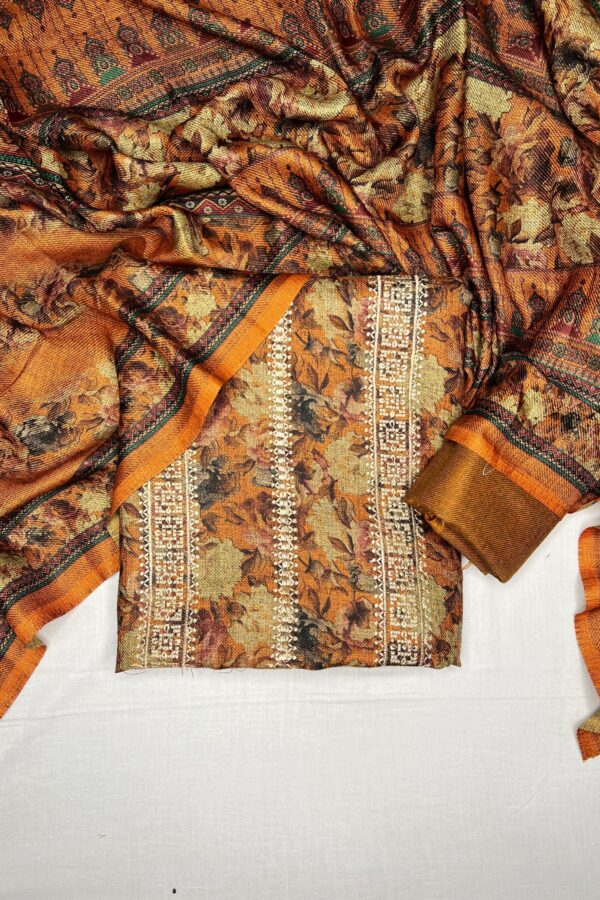 Resham Highlight Pashmina Floral Print With Shawl