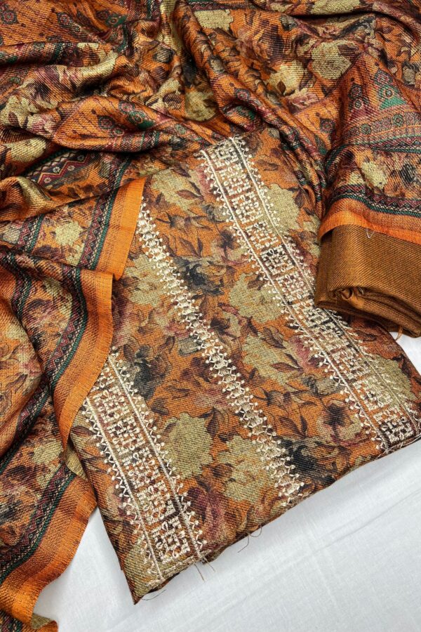 Resham Highlight Pashmina Floral Print With Shawl