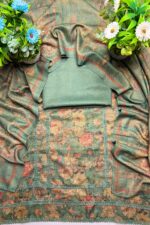 Floral Prints Pakistani Suit with Crochet Lace Work