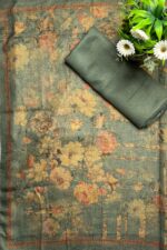 Floral Prints Pakistani Suit with Crochet Lace Work