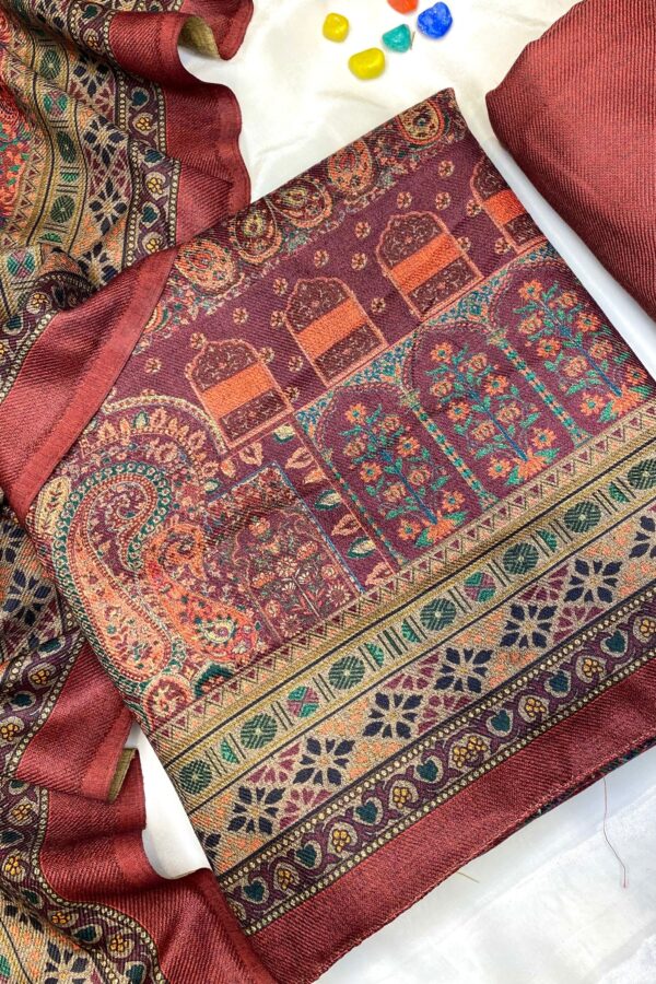 Luxurious Pashmina Print Unstitch Suit
