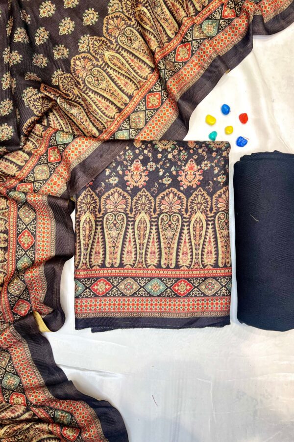 Unstitched Charm Kaani Prints Pashmina Suit