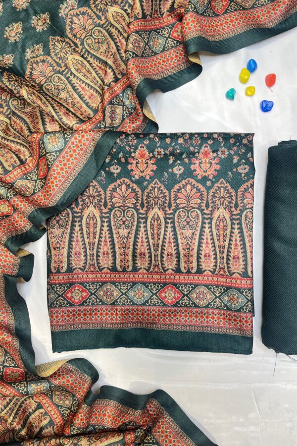 Unstitched Charm Kaani Prints Pashmina Suit