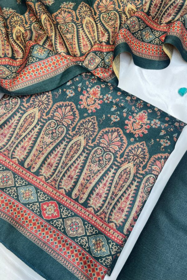 Unstitched Charm Kaani Prints Pashmina Suit