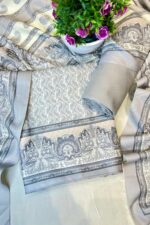 Pastel toned digital print pashmina suit