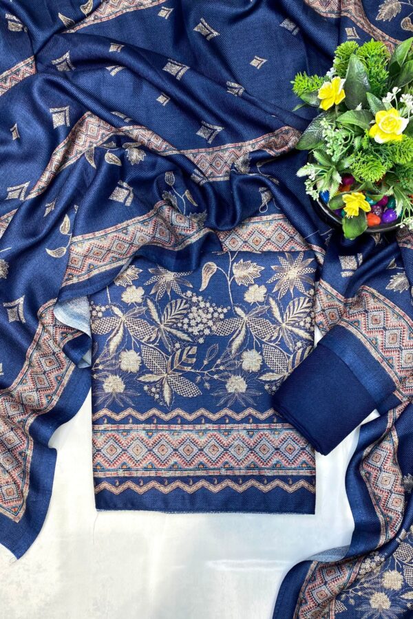 Navy Blue Cozy Printed Suit