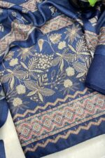 Navy Blue Cozy Printed Suit