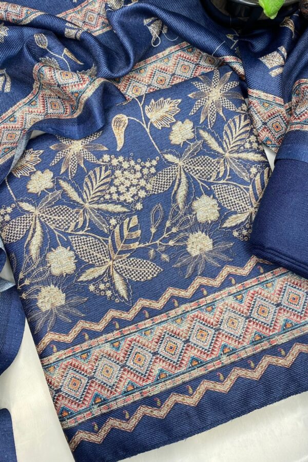 Navy Blue Cozy Printed Suit