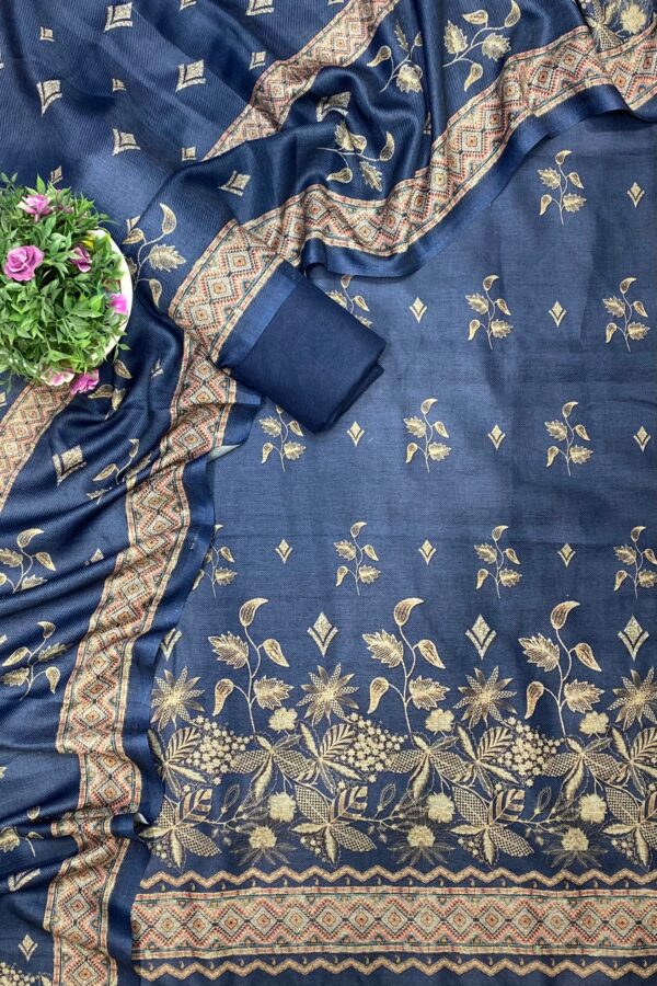 Navy Blue Cozy Printed Suit