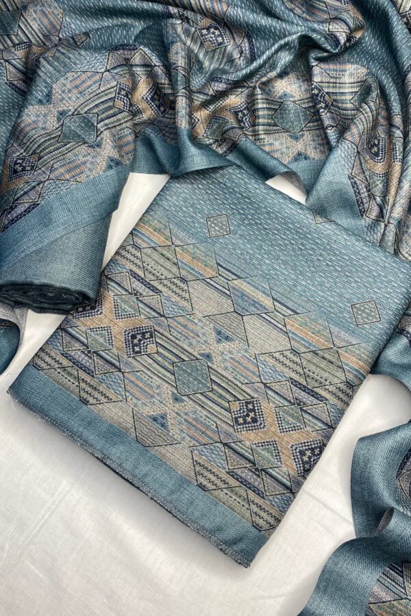 Pale Blue Pure Pashmina Winter suit