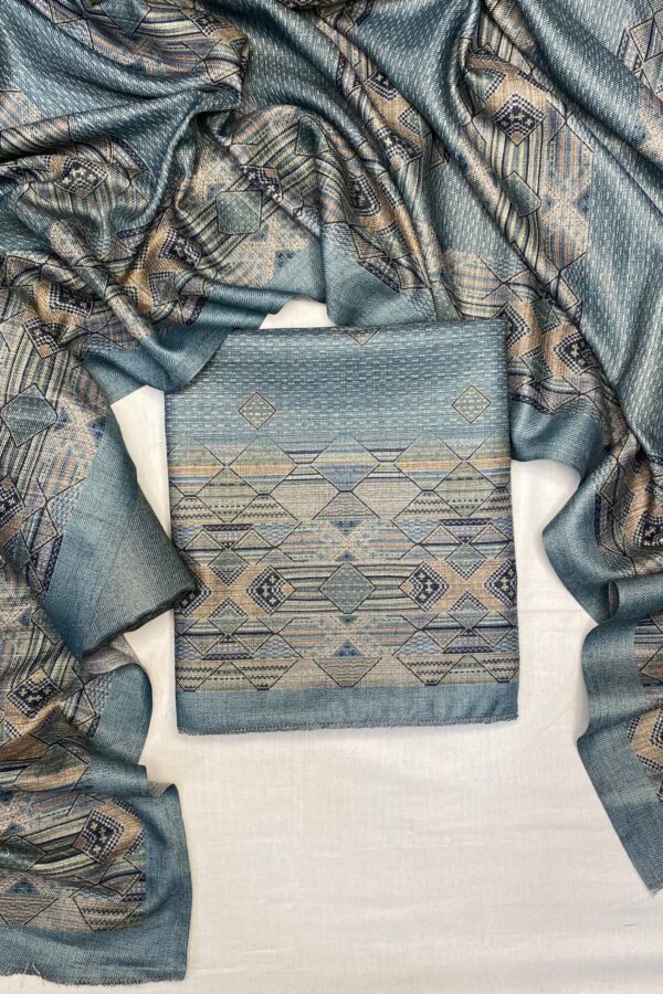 Pale Blue Pure Pashmina Winter suit