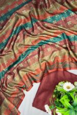 Luxurious Multicolor Printed Pashmina Unstitched Suit