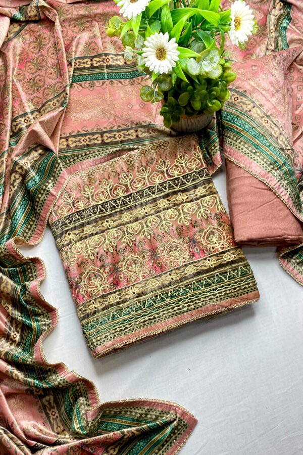 Sleek Prints Micro Velvet With Golden Highlites