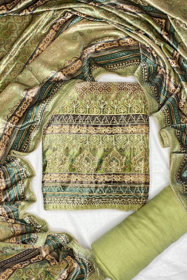 Sleek Prints Micro Velvet With Golden Highlites