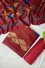 Luxury Maroon Digital Printed Warm Suit