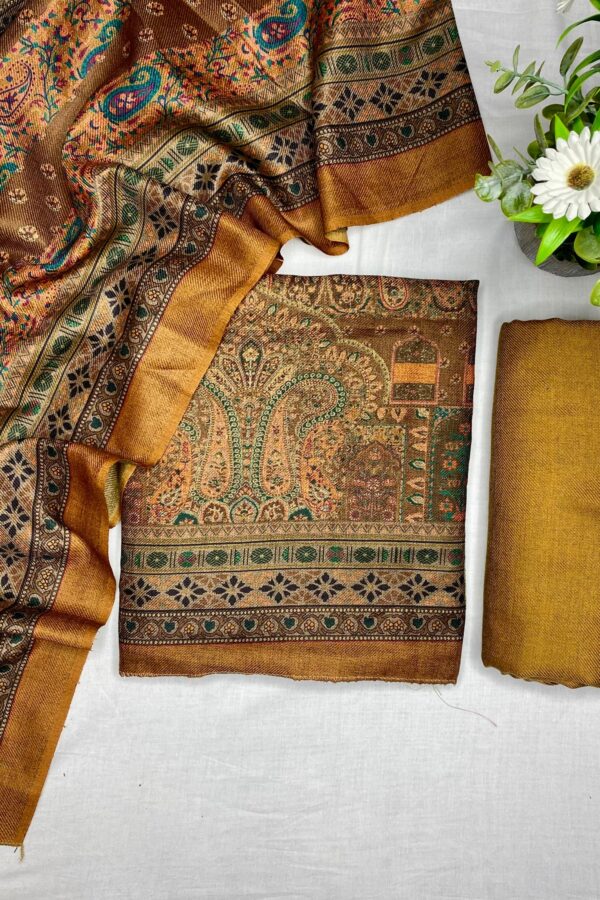 Elegant Multi Prints Pashmina Unstitched Suit