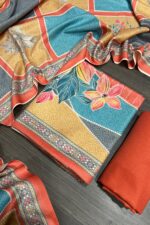 Fluorescent Prints Pashmina Unstitched Suit