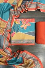Fluorescent Prints Pashmina Unstitched Suit