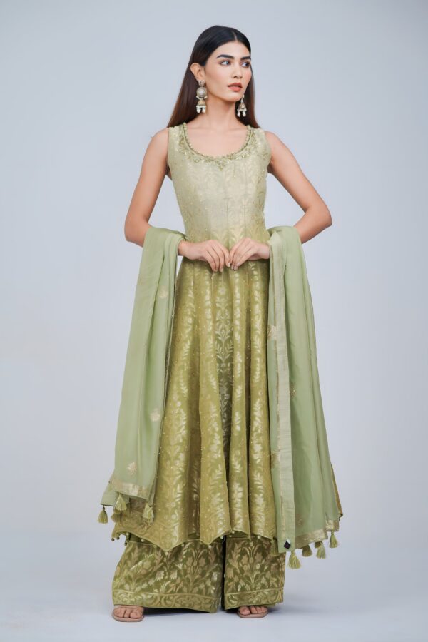 Girly Banarasi Anarkali Suit Set