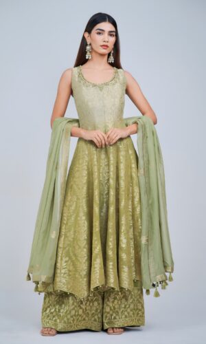 Girly Banarasi Anarkali Suit Set