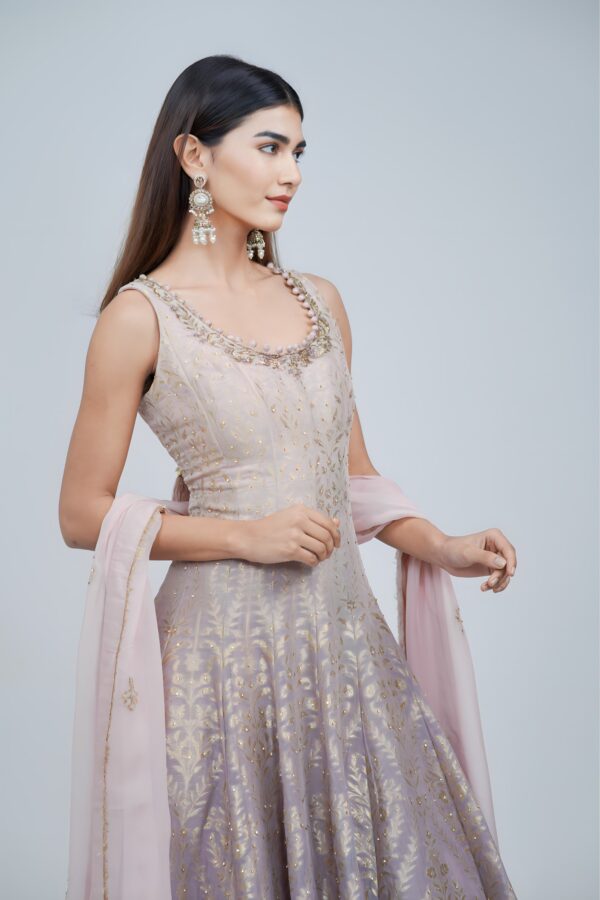 Girly Banarasi Anarkali Suit Set