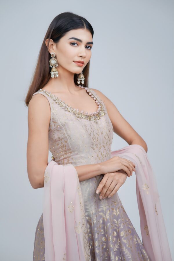 Girly Banarasi Anarkali Suit Set
