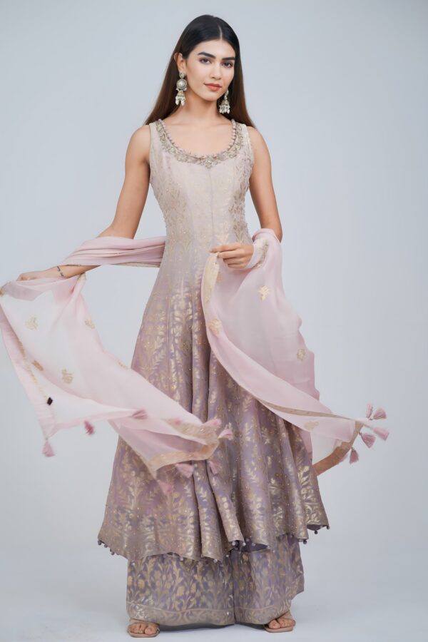 Girly Banarasi Anarkali Suit Set