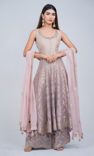 Girly Banarasi Anarkali Suit Set