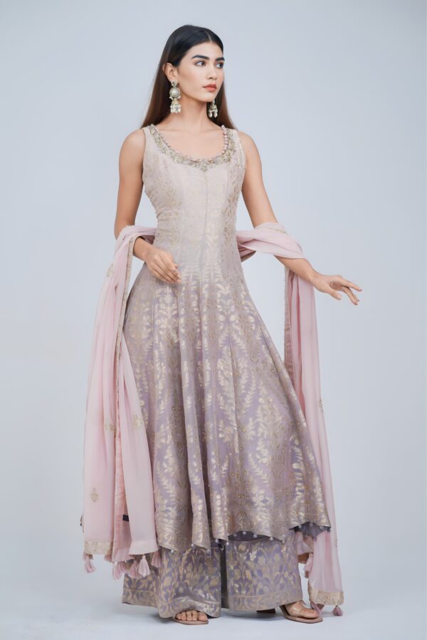 Girly Banarasi Anarkali Suit Set