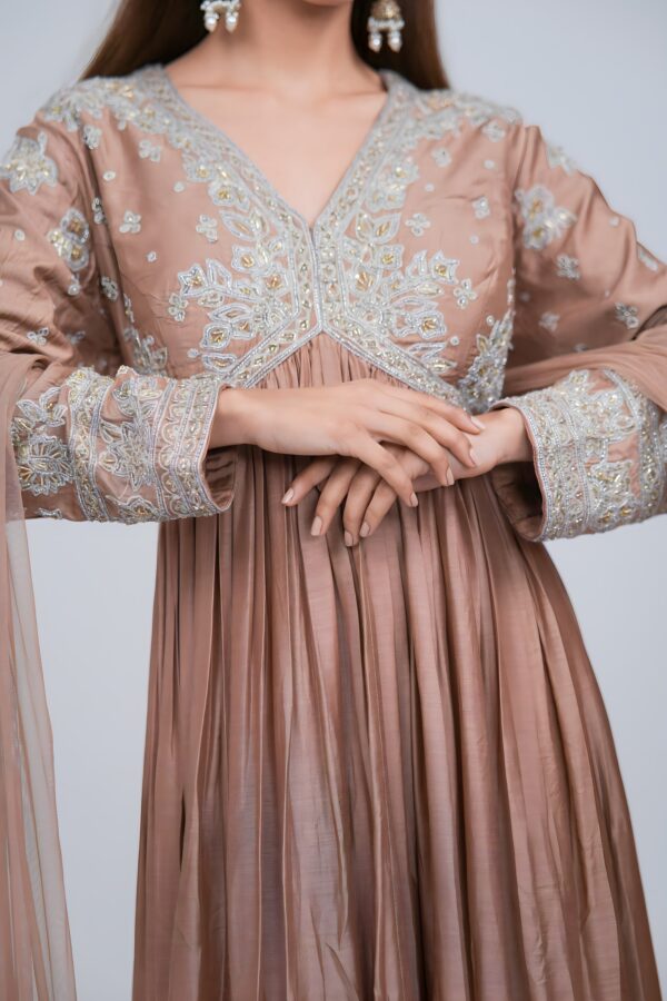 Pastel Beige Alia Cut Anarkali Suit