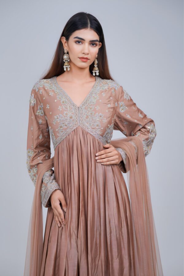 Pastel Beige Alia Cut Anarkali Suit