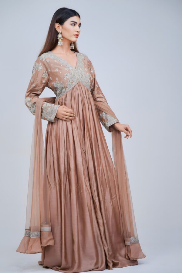 Pastel Beige Alia Cut Anarkali Suit