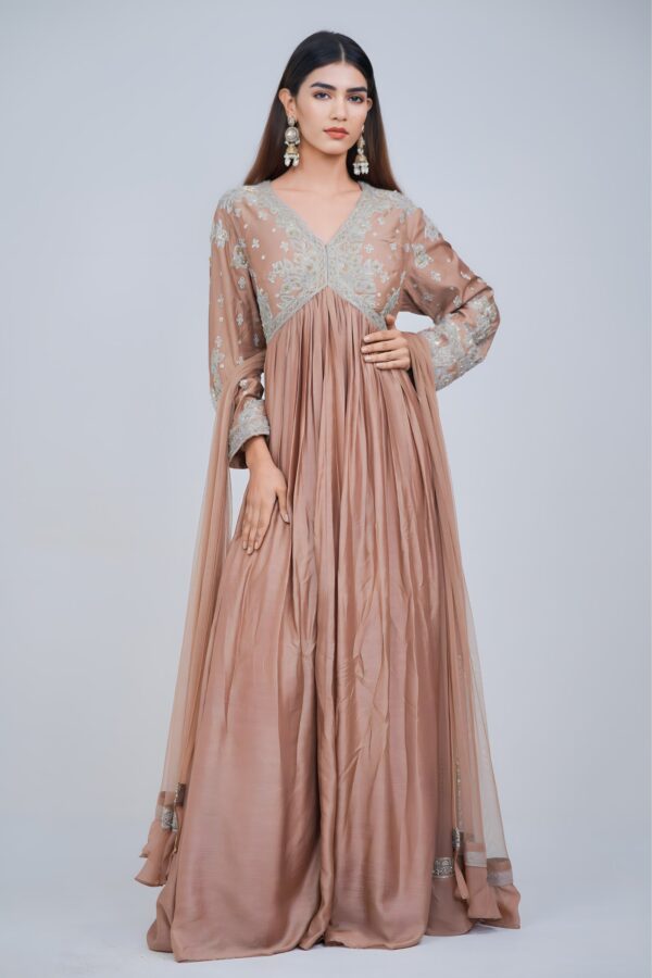 Pastel Beige Alia Cut Anarkali Suit