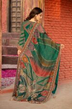 Glamorous Green Plazo Suit with Subtle Multi  Prints