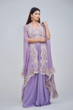 Elegant Indo Western Skirt Set With Cape